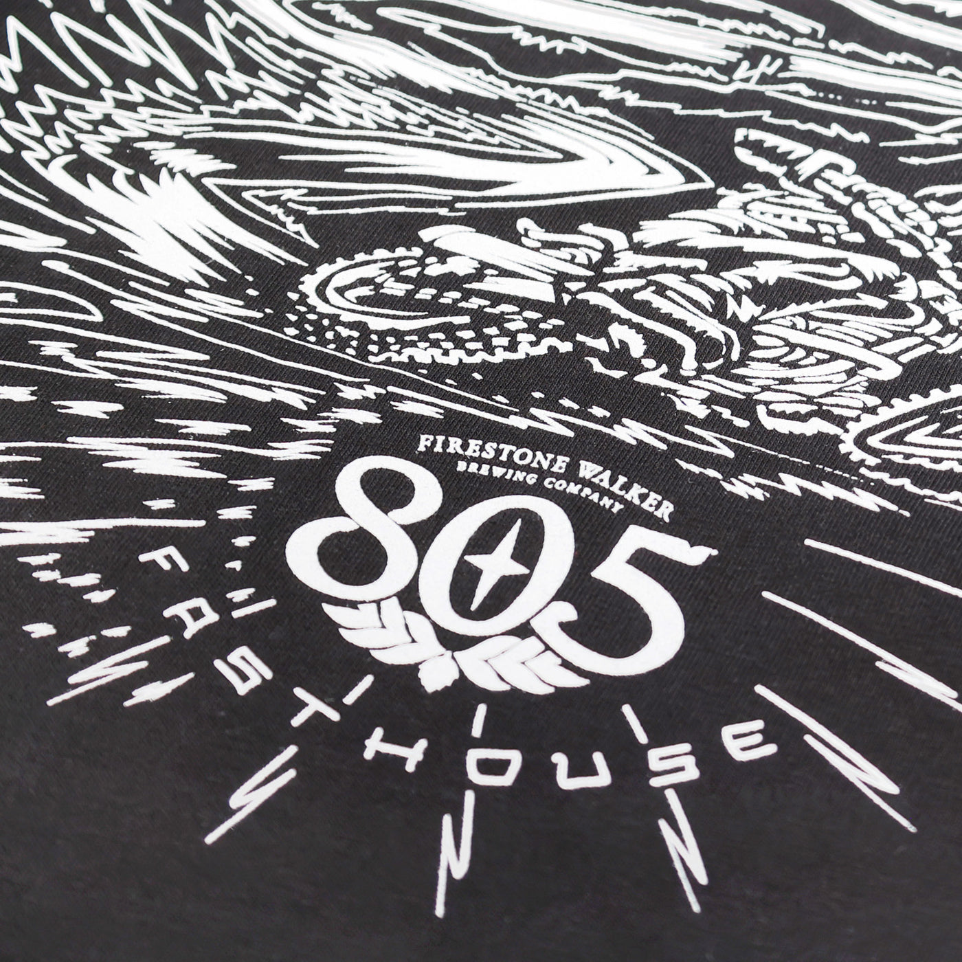 Fasthouse 805 Desert Run SS Tee Black - Close-Up of Bottom of Back Graphic