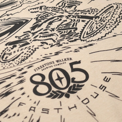 Fasthouse 805 Desert Run SS Tee Desert - Close-Up of Bottom of Back Graphic