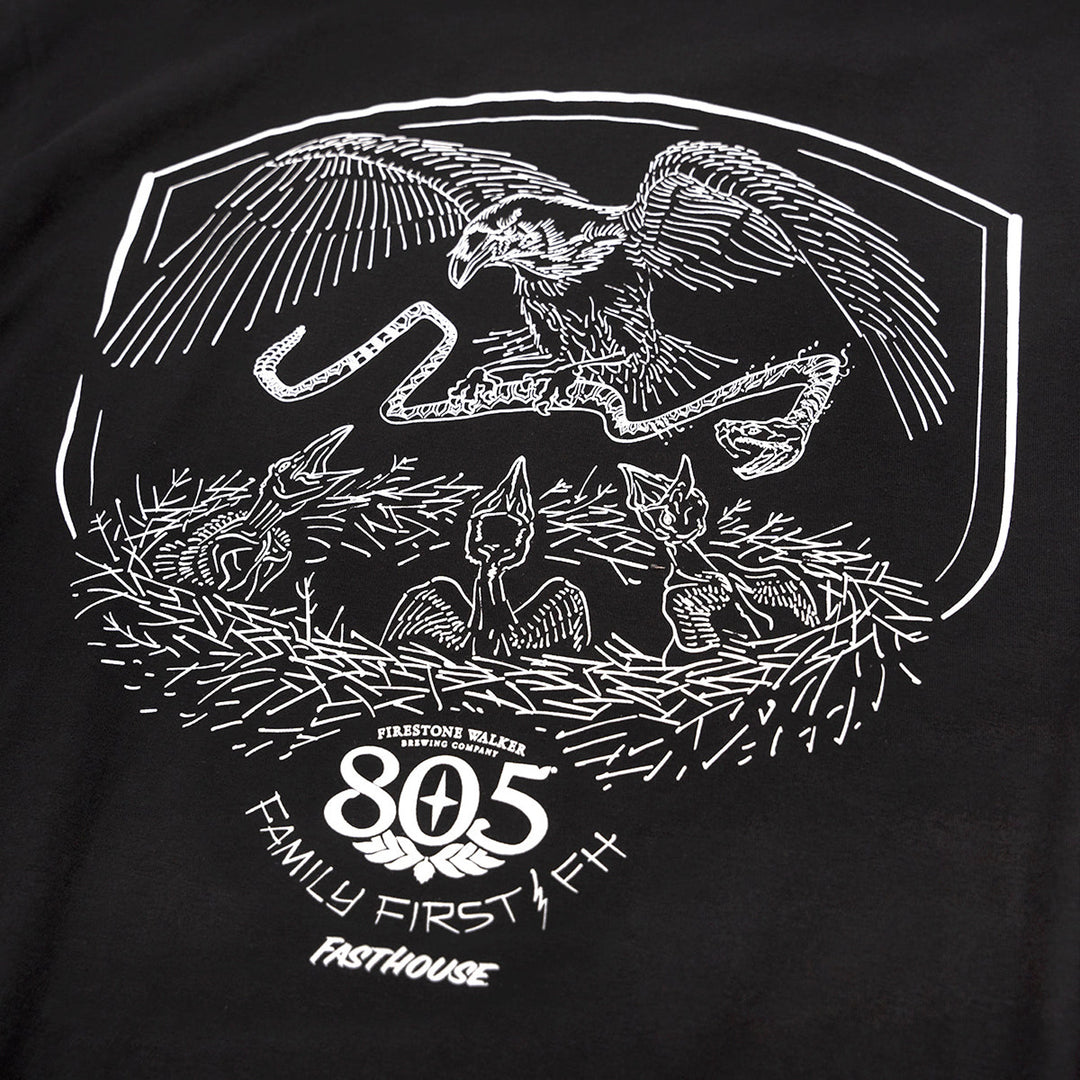Fasthouse 805 Family First Tee Black - Close-Up of Graphic on Back
