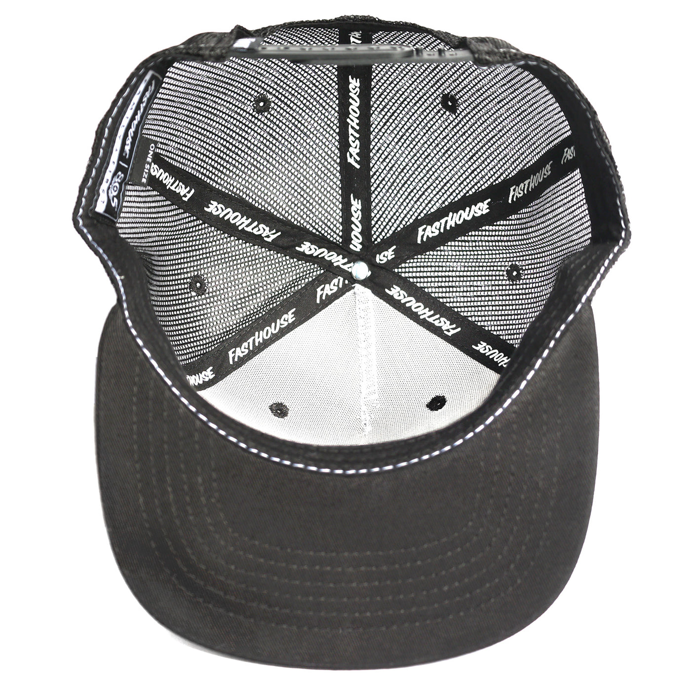 Fasthouse 805 Gas & Beer Trucker Hat White - Bottom Up View