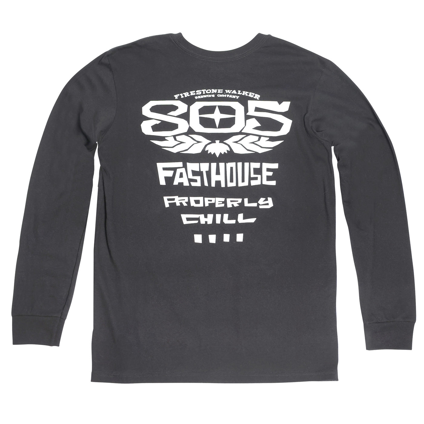 Fasthouse 805 Gravel Long Sleeve Tee Black - Rear View