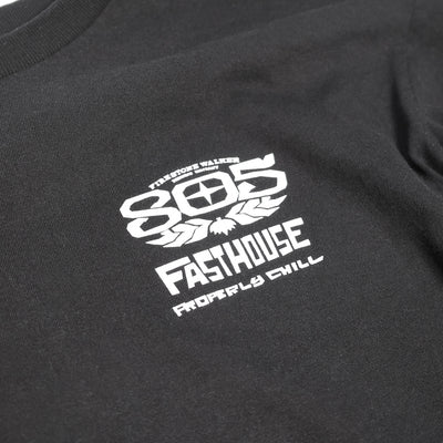 Fasthouse 805 Gravel Long Sleeve Tee Black - Close-Up of Graphic on Front