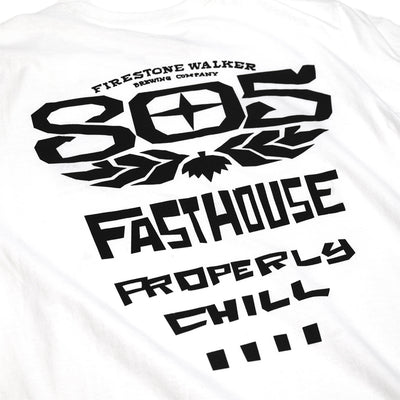 Fasthouse 805 Gravel SS Tee White - Close-Up of Graphic on Back