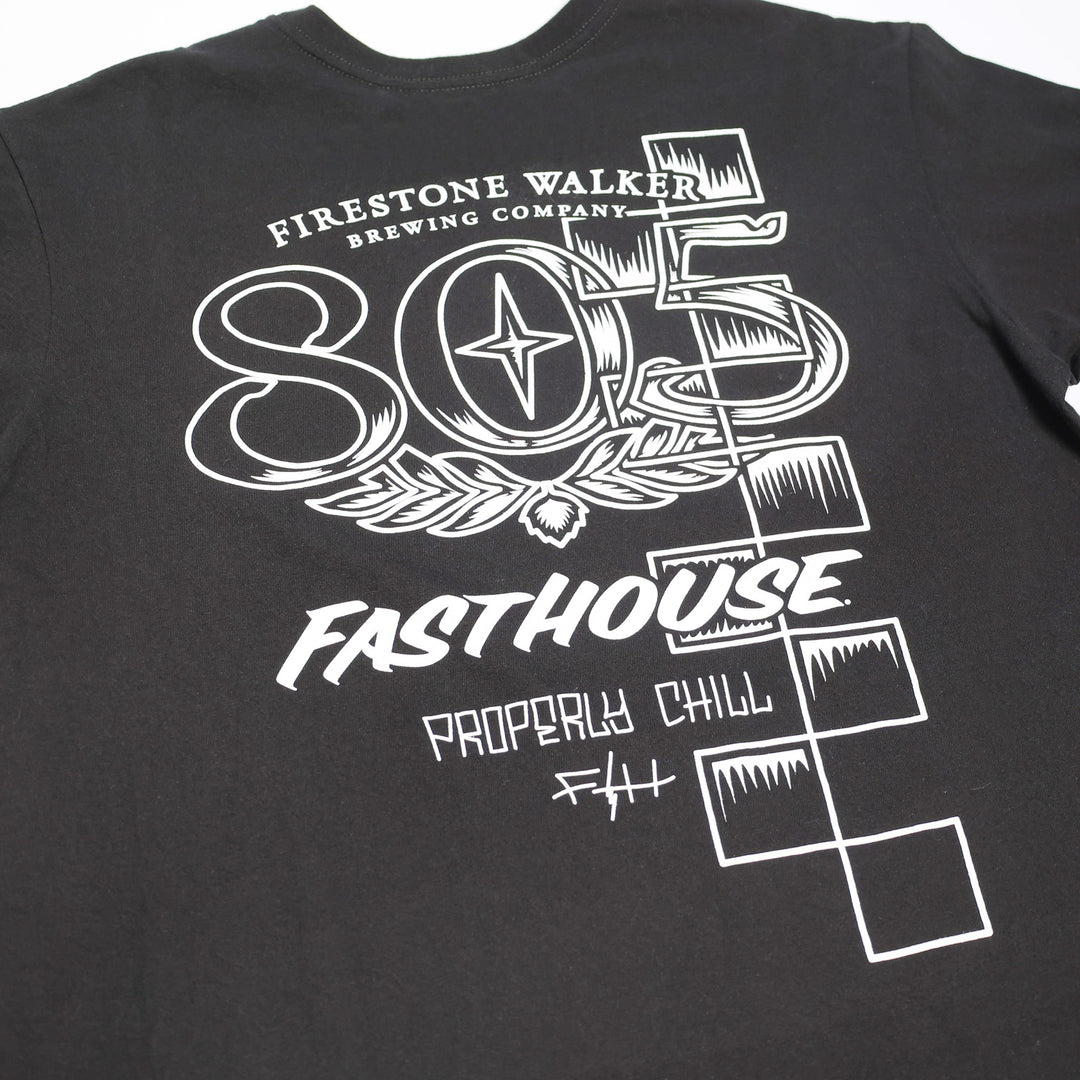 Fasthouse 805 Luster SS Tee Black - Close-Up of Graphic on Back