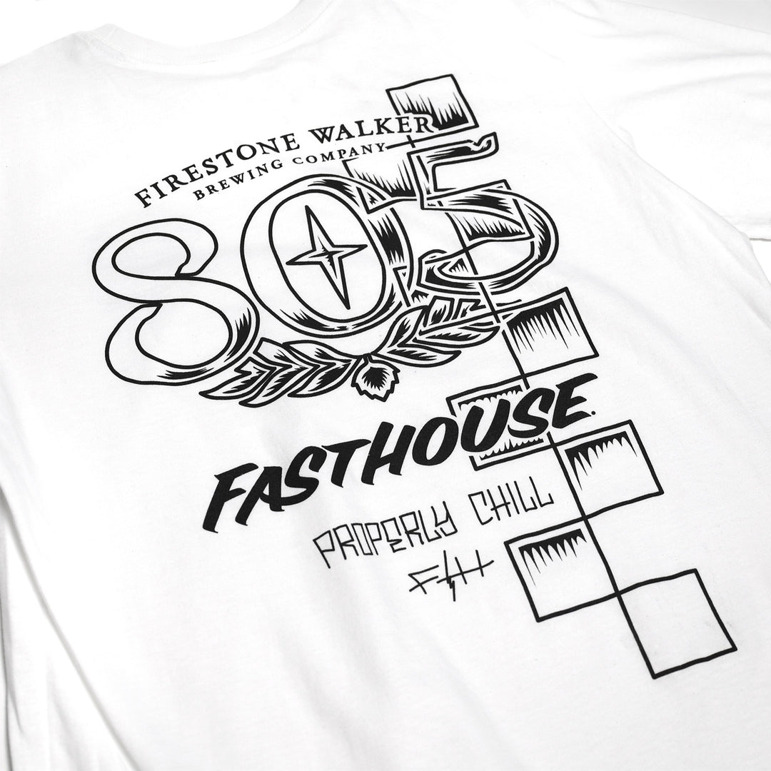 Fasthouse 805 Luster SS Tee White - Close-Up of Graphic on Back