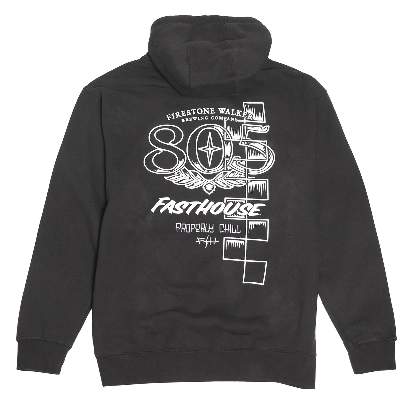 Fasthouse 805 Luster Hooded Pullover Black - Rear View