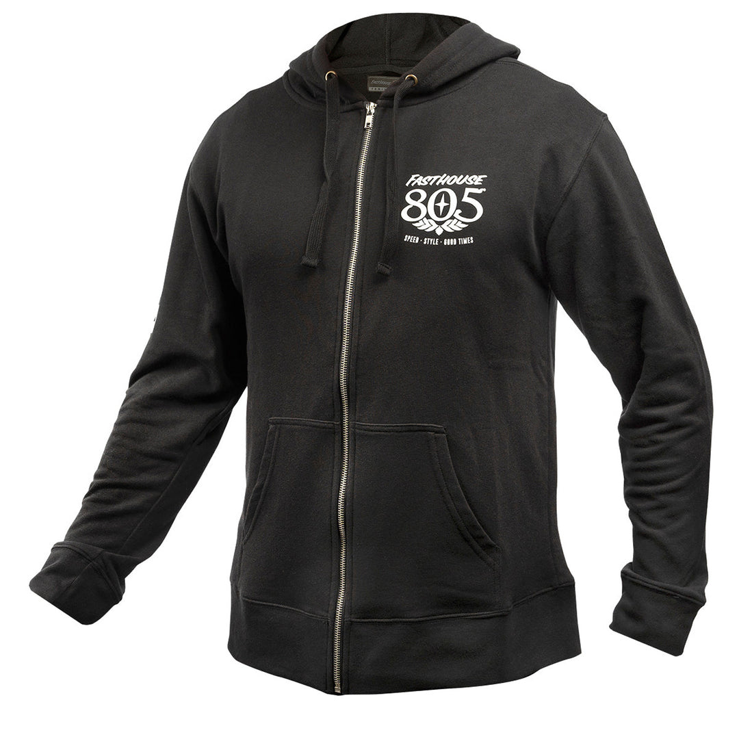 Fasthouse 805 OG Hooded Zip-Up Black - Front View