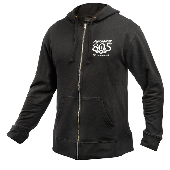 Fasthouse 805 OG Hooded Zip-Up Black - Front View