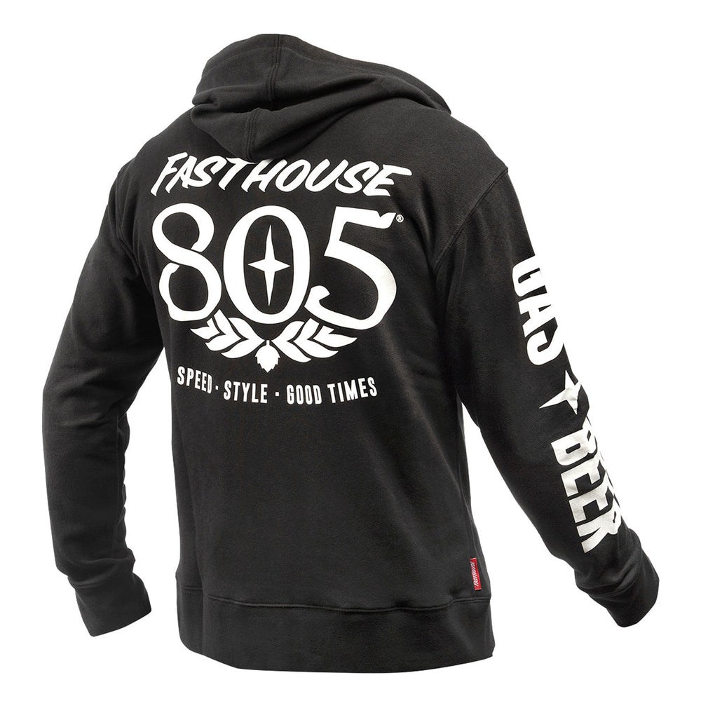 Fasthouse 805 OG Hooded Zip-Up Black - Rear View