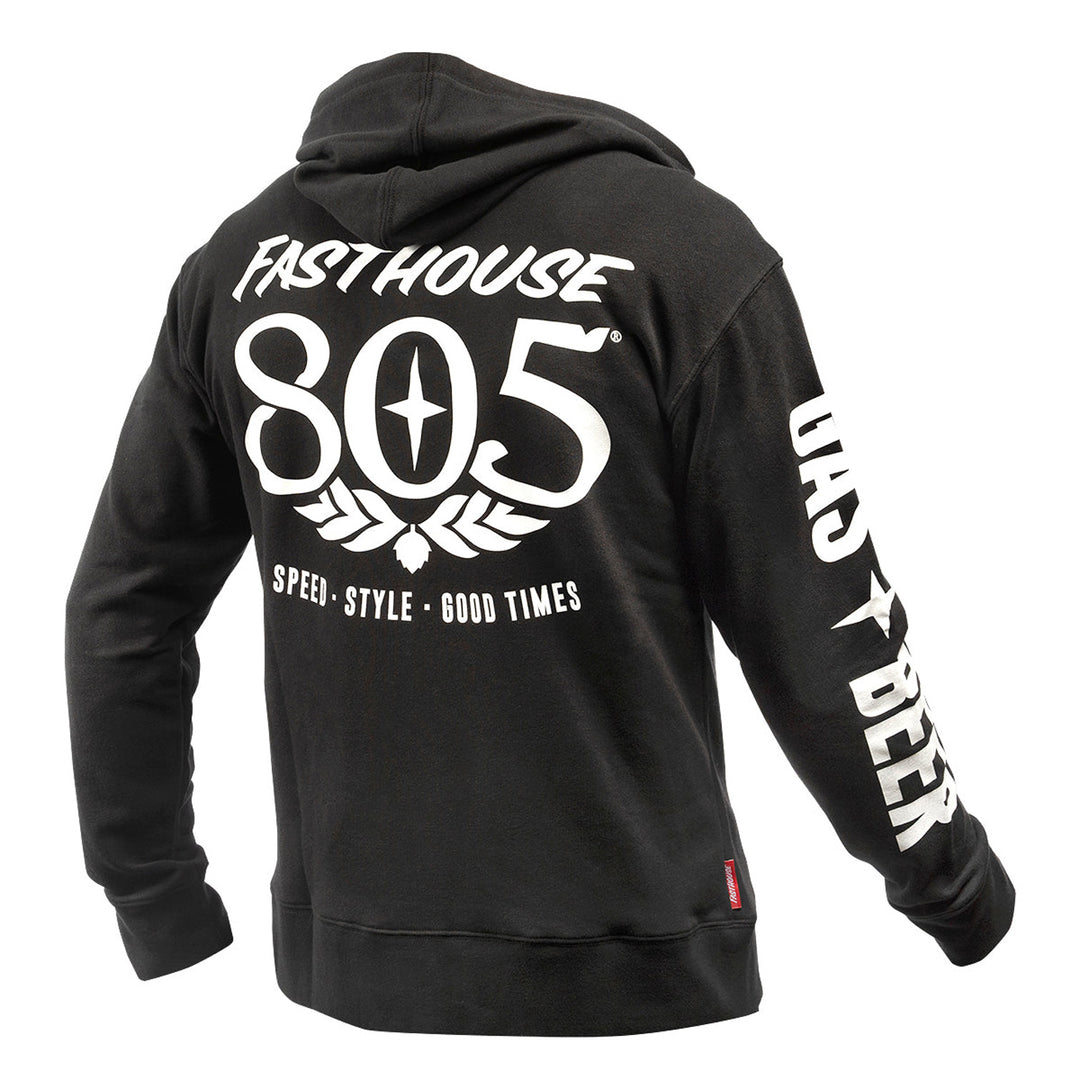 Fasthouse 805 OG Hooded Zip-Up Black - Rear View