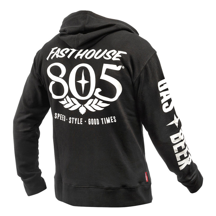 Fasthouse 805 OG Hooded Zip-Up Black - Rear View