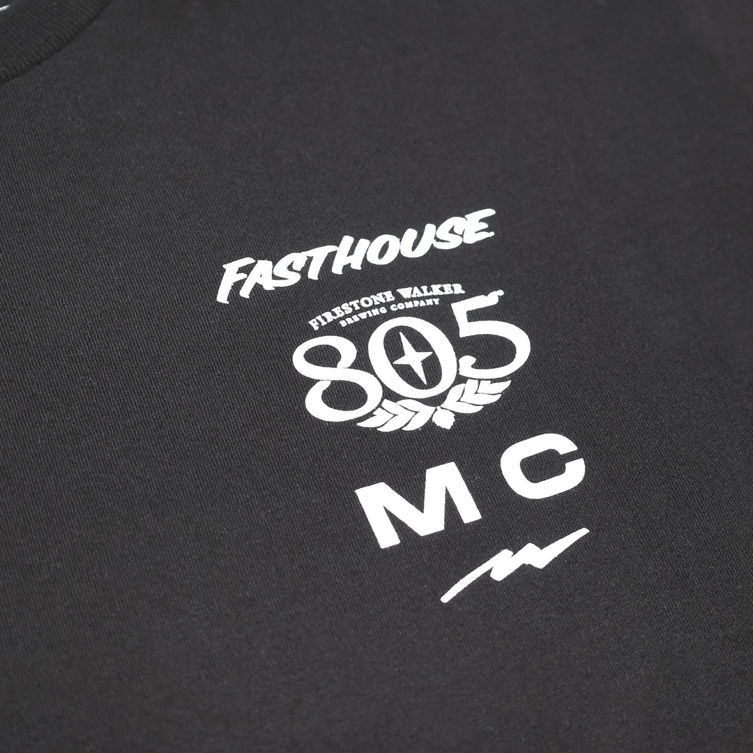 Fasthouse 805 Parallel SS Tee Black - Close-Up of Graphic on Front