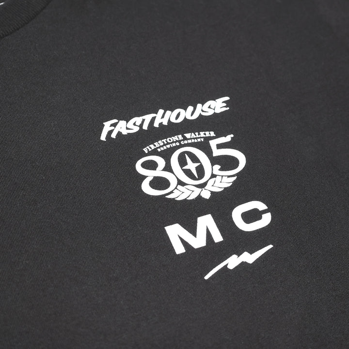 Fasthouse 805 Parallel SS Tee Black - Close-Up of Graphic on Front