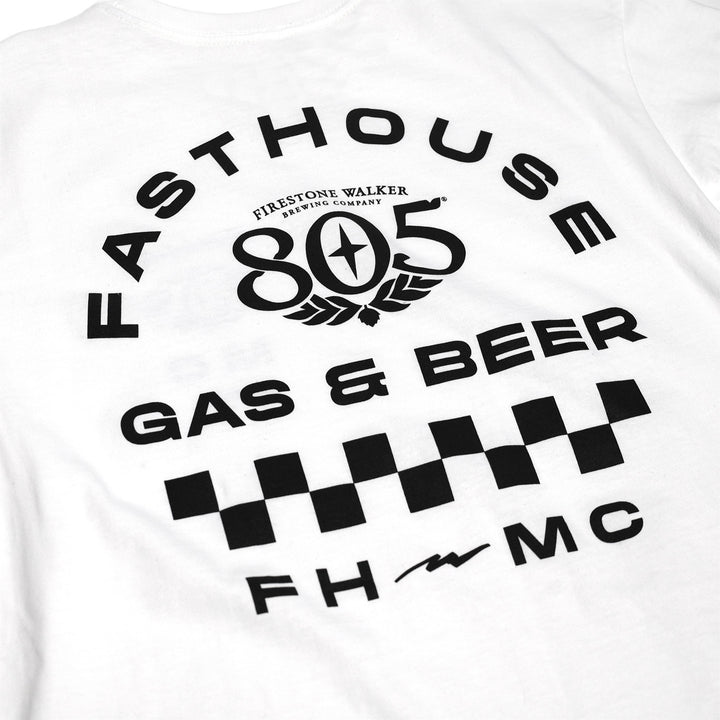Fasthouse 805 Parallel SS Tee White - Close-Up of Graphic on Back
