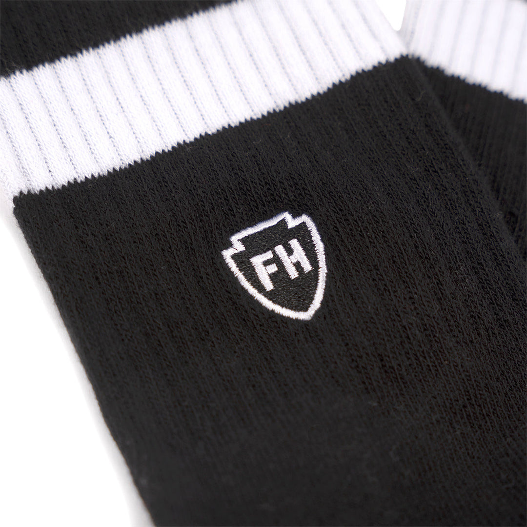Fasthouse 805 Proper Sock Black - Close-Up of FH Logo