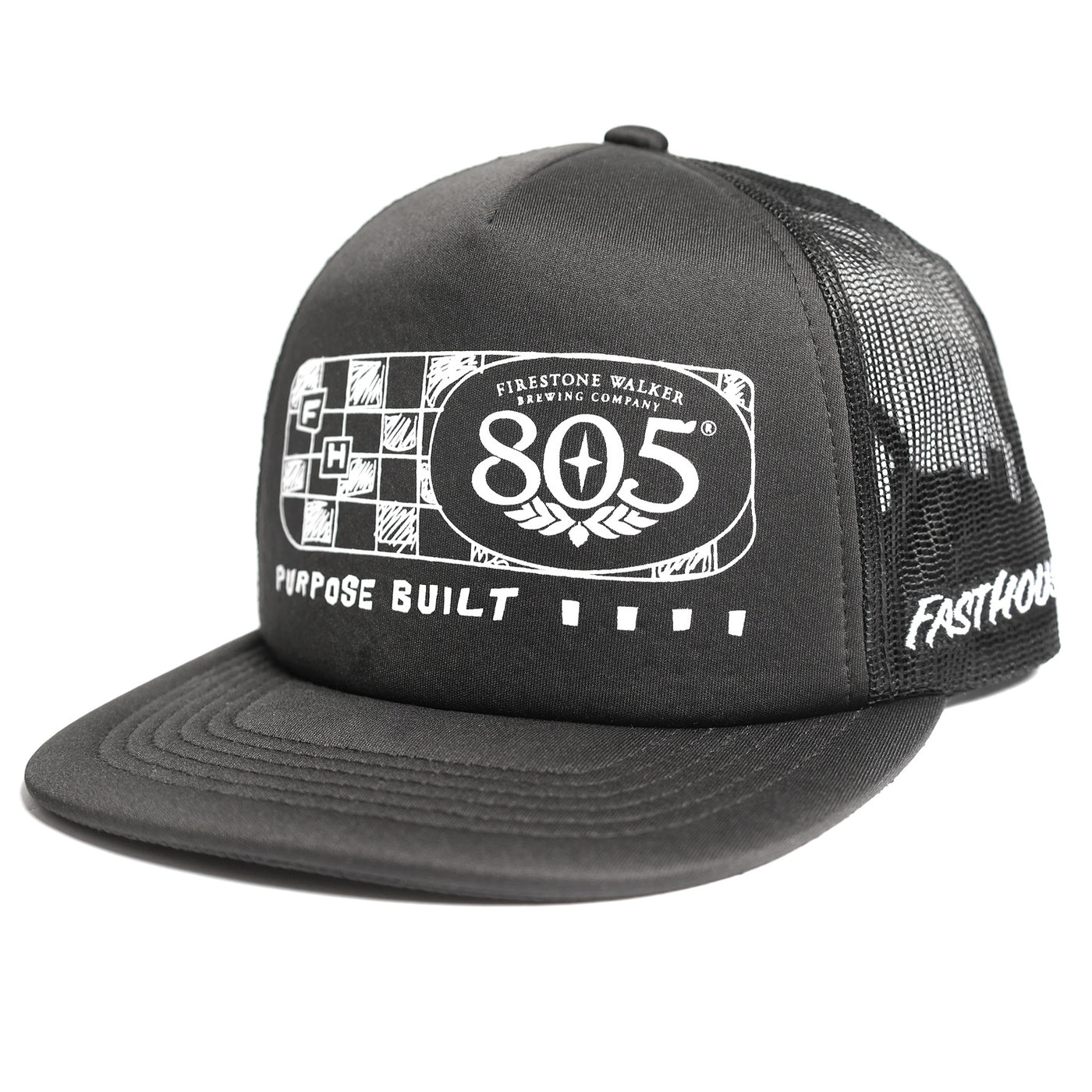 Fasthouse 805 Purpose Hat Black - Front Side View