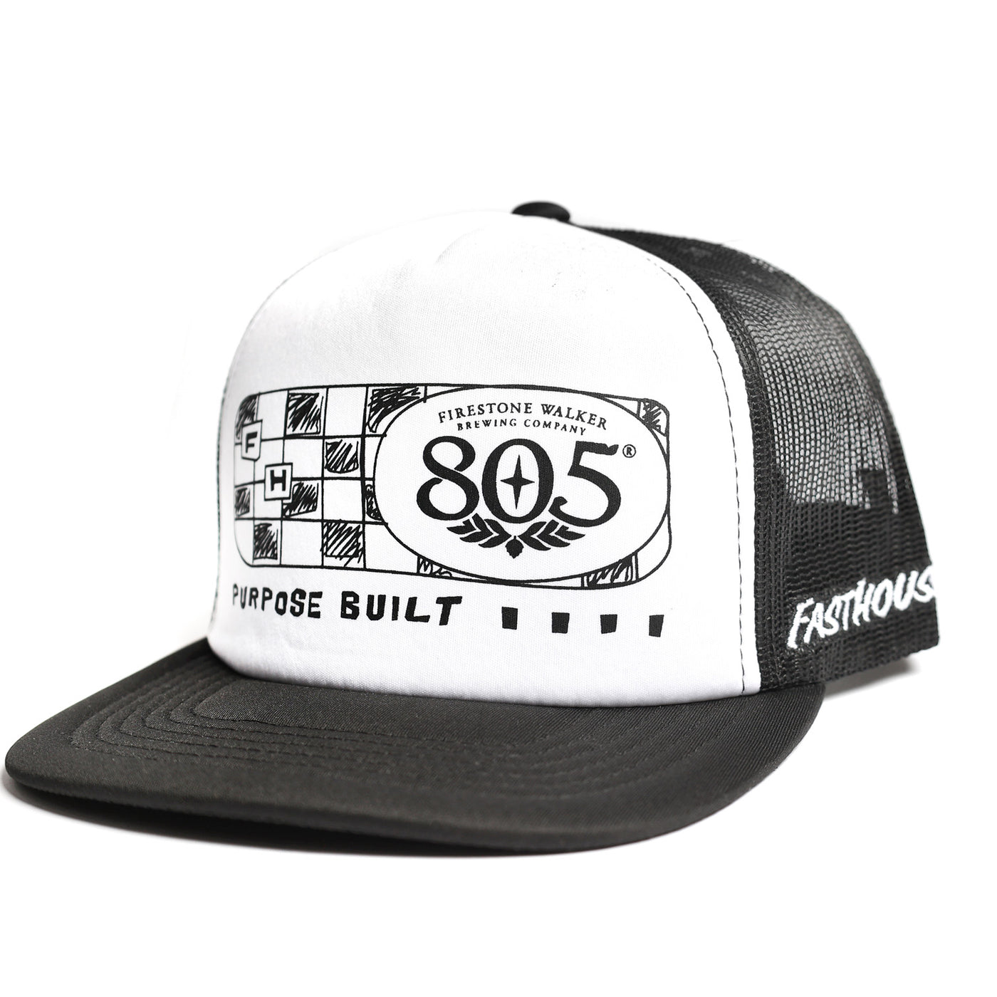 Fasthouse 805 Purpose Hat White - Front Side View