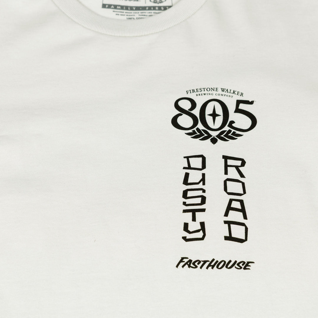 Fasthouse 805 Roam Midweight SS Tee Sand - Close-Up of Graphic on Front
