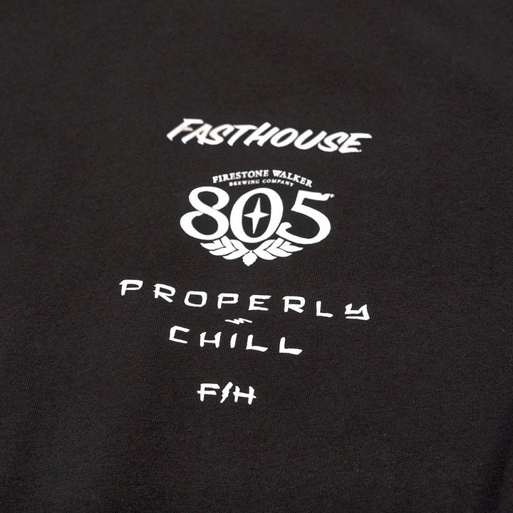 Fasthouse 805 Sunset Tee Black - Close-Up of Graphic on Front