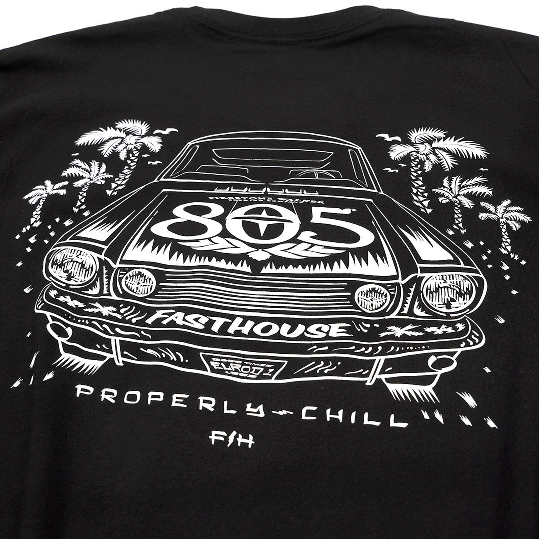 Fasthouse 805 Sunset Tee Black - Close-Up of Graphic on Back