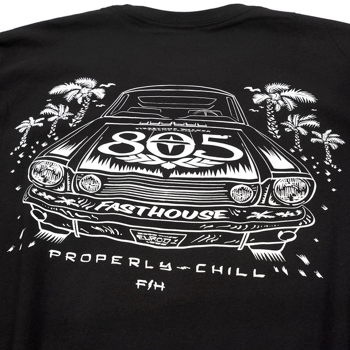 Fasthouse 805 Sunset Tee Black - Close-Up of Graphic on Back