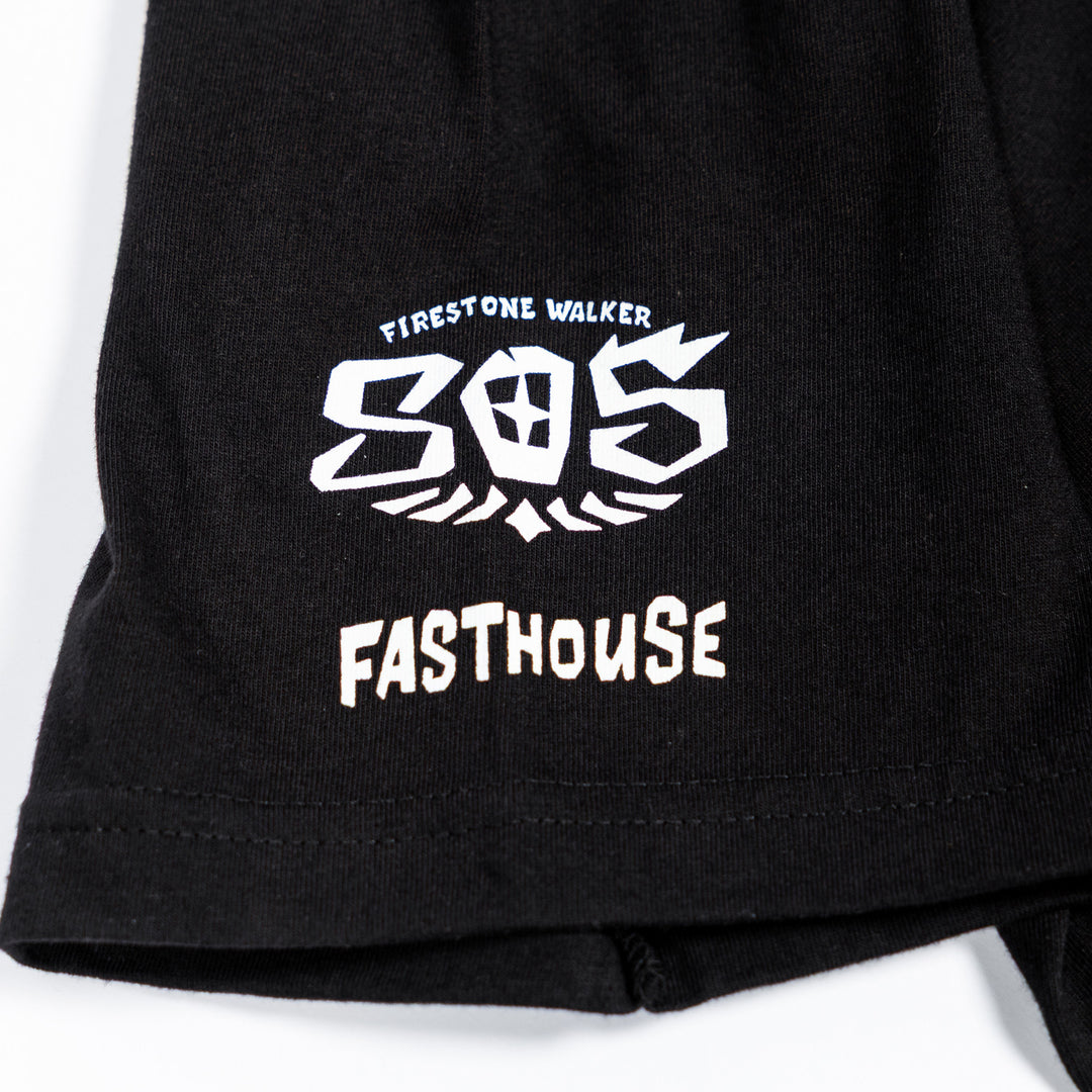 Fasthouse 805 Tandem Midweight SS Tee Black - Close-Up of Graphic on Sleeve