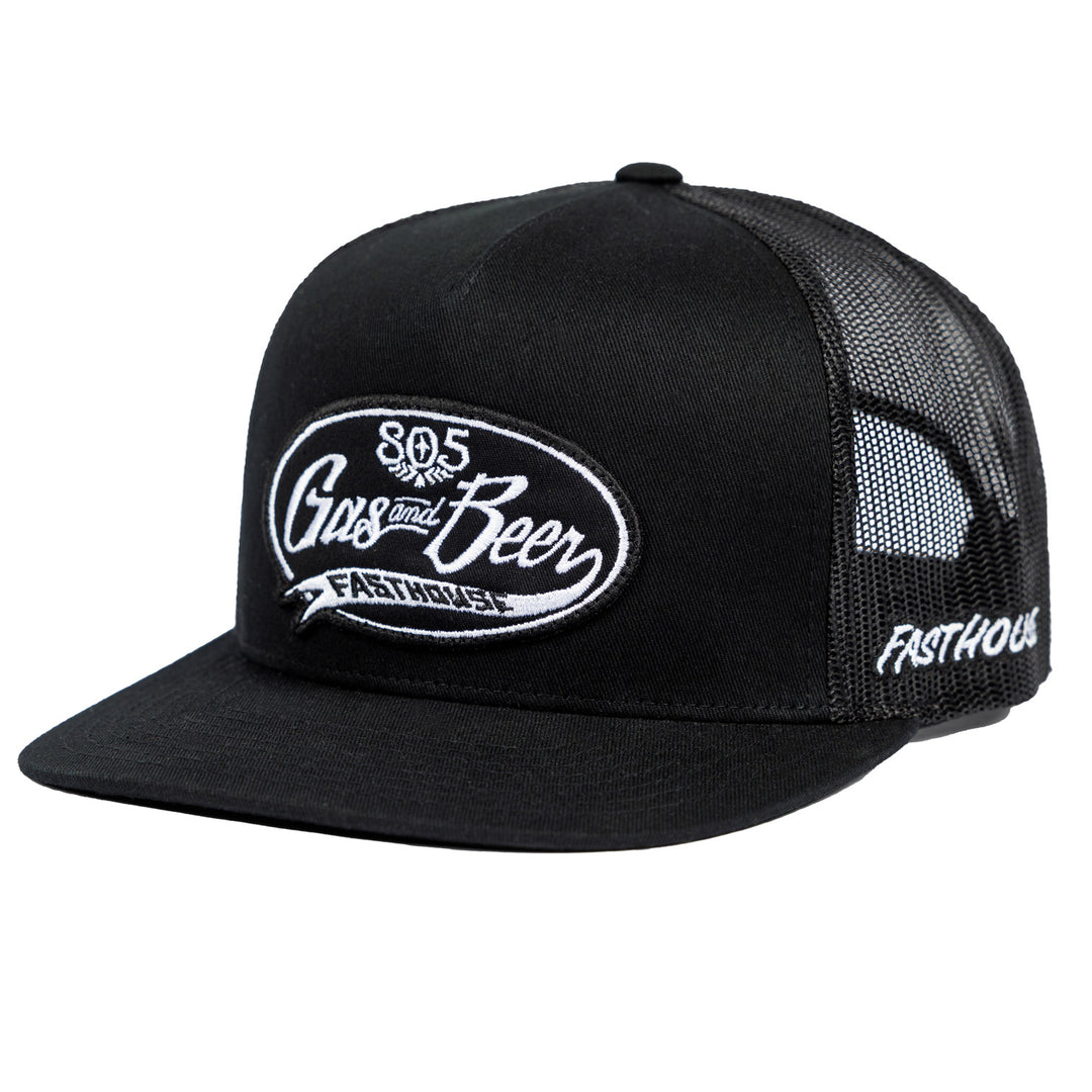 Fasthouse 805 Taproom Trucker Hat Black/Black - Front Side View