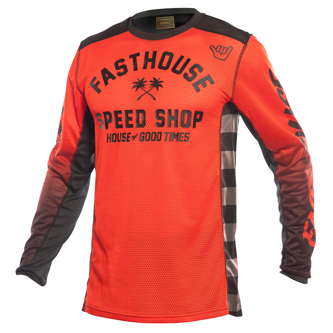 Fasthouse A/C Grindhouse Asher Jersey Infrared/Black - Front View