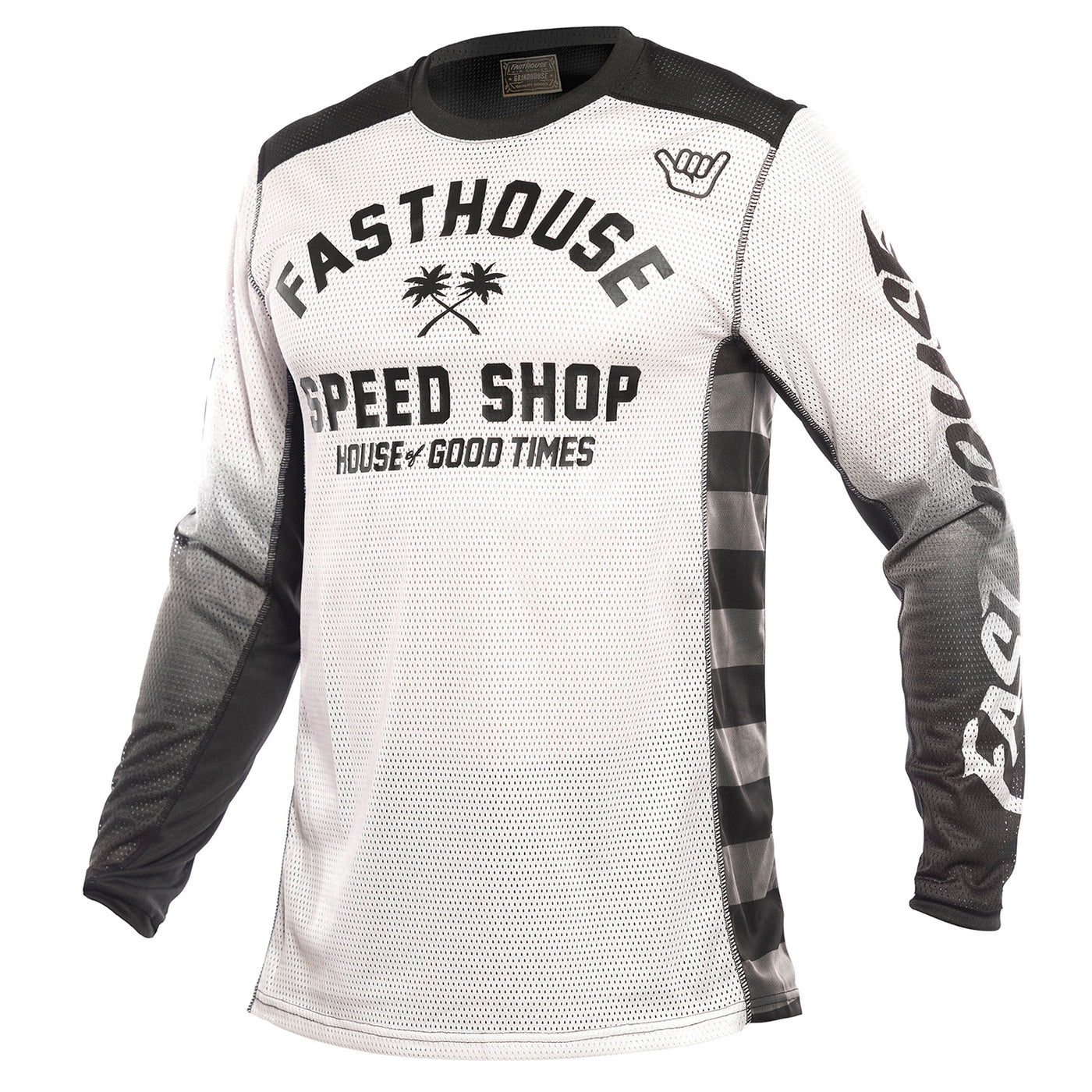 Fasthouse A/C Grindhouse Asher Jersey White/Black - Front View