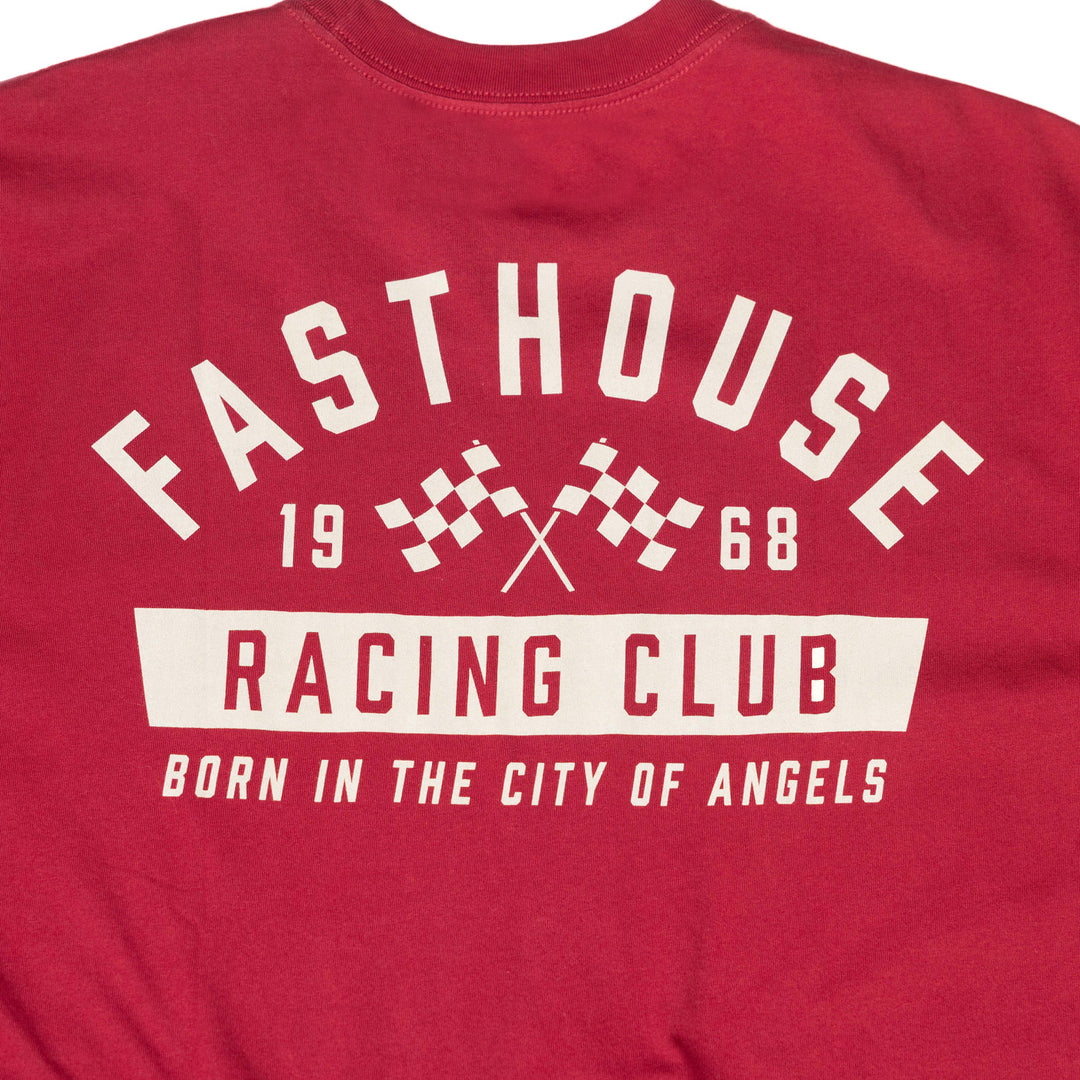 Fasthouse Acclaim SS Tee Cardinal - Close-Up of Graphics on Back