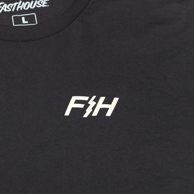 Fasthouse Ace Tee Black - Close-Up of Graphic on Front