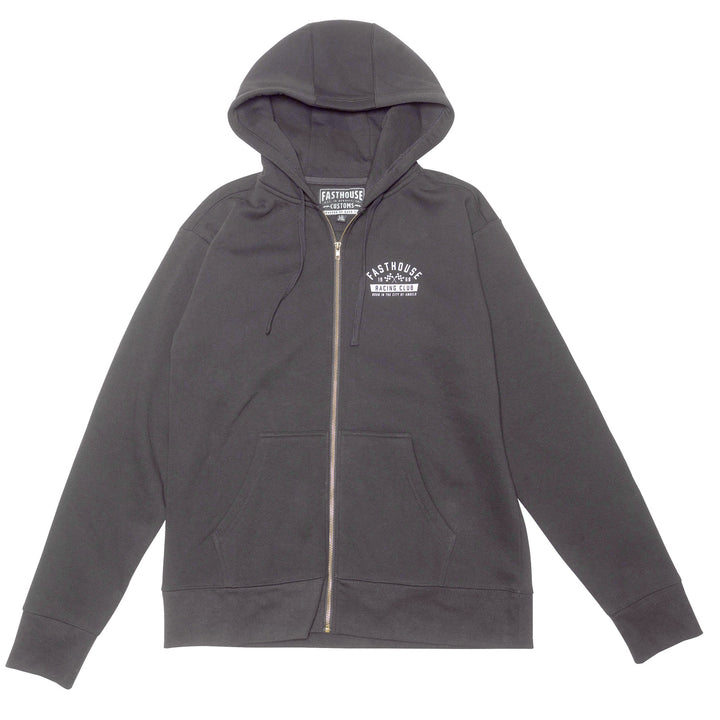 Fasthouse Acclaim Hooded Zip-Up Black - Front View