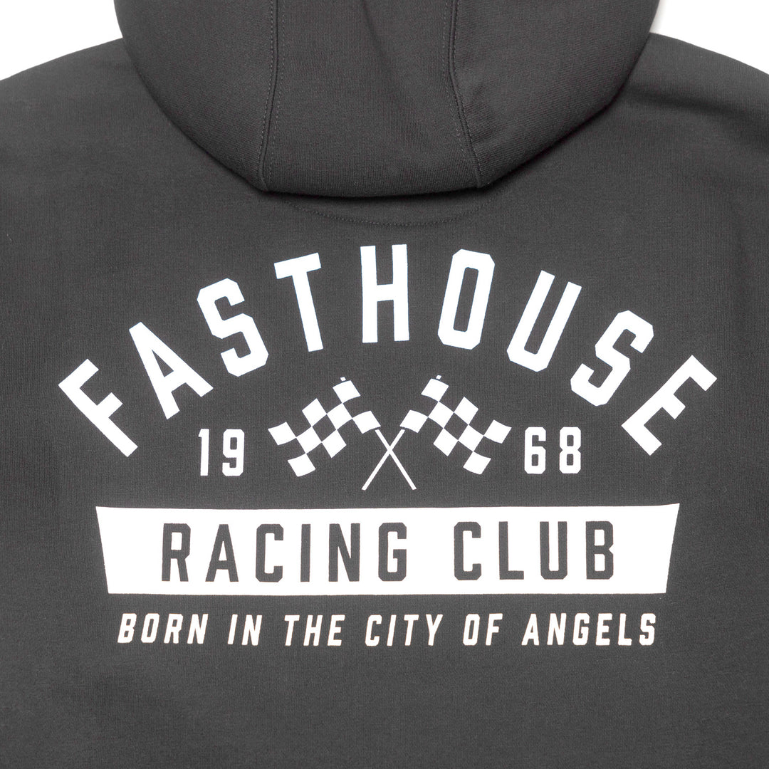 Fasthouse Acclaim Hooded Zip-Up Black - Close-Up of Graphic on Rear