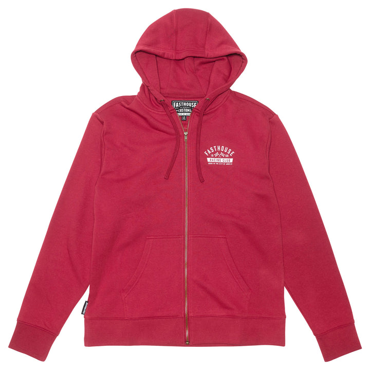 Fasthouse Acclaim Hooded Zip-Up Cardinal - Front View