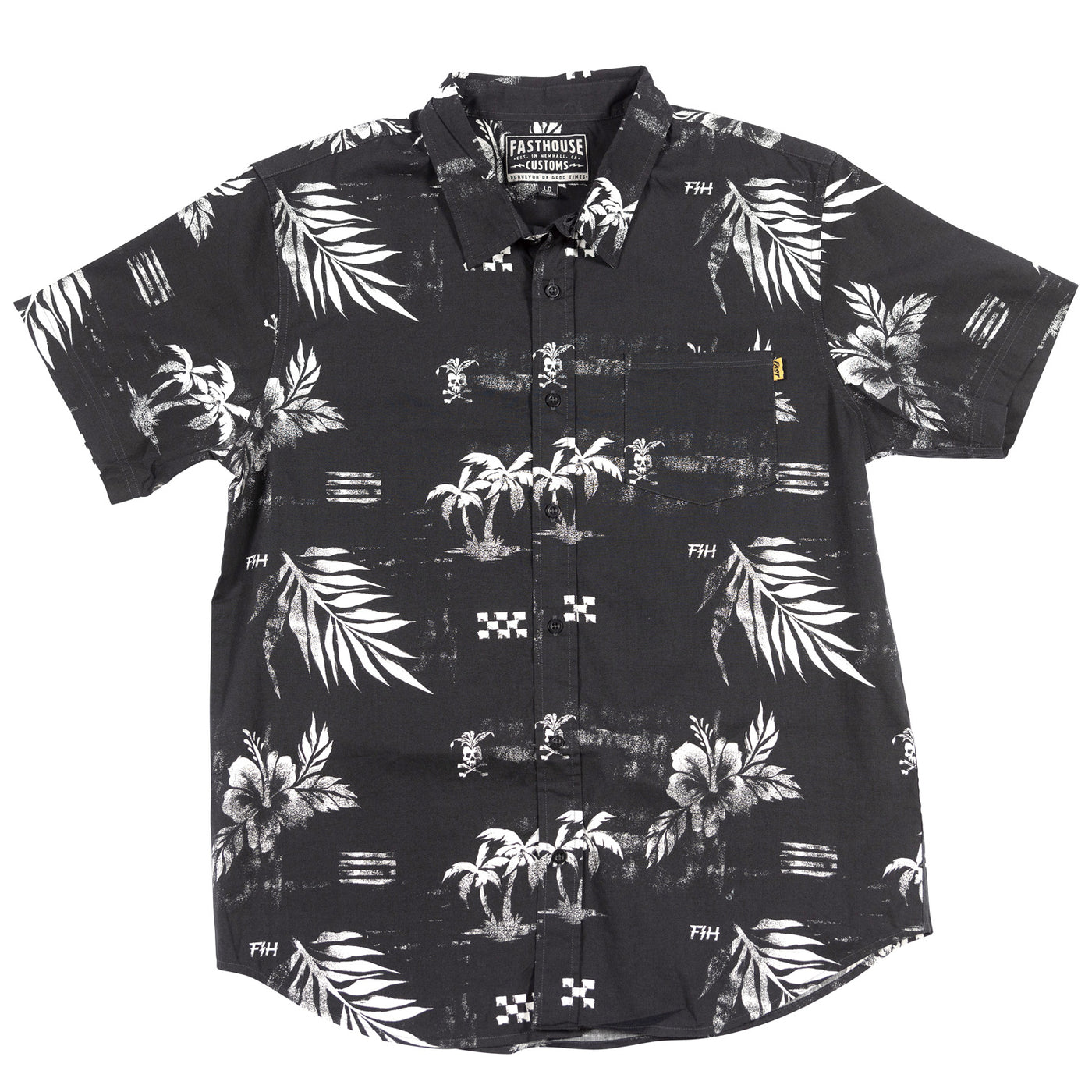 Fasthouse Alani Button Up Shirt Black - Front View