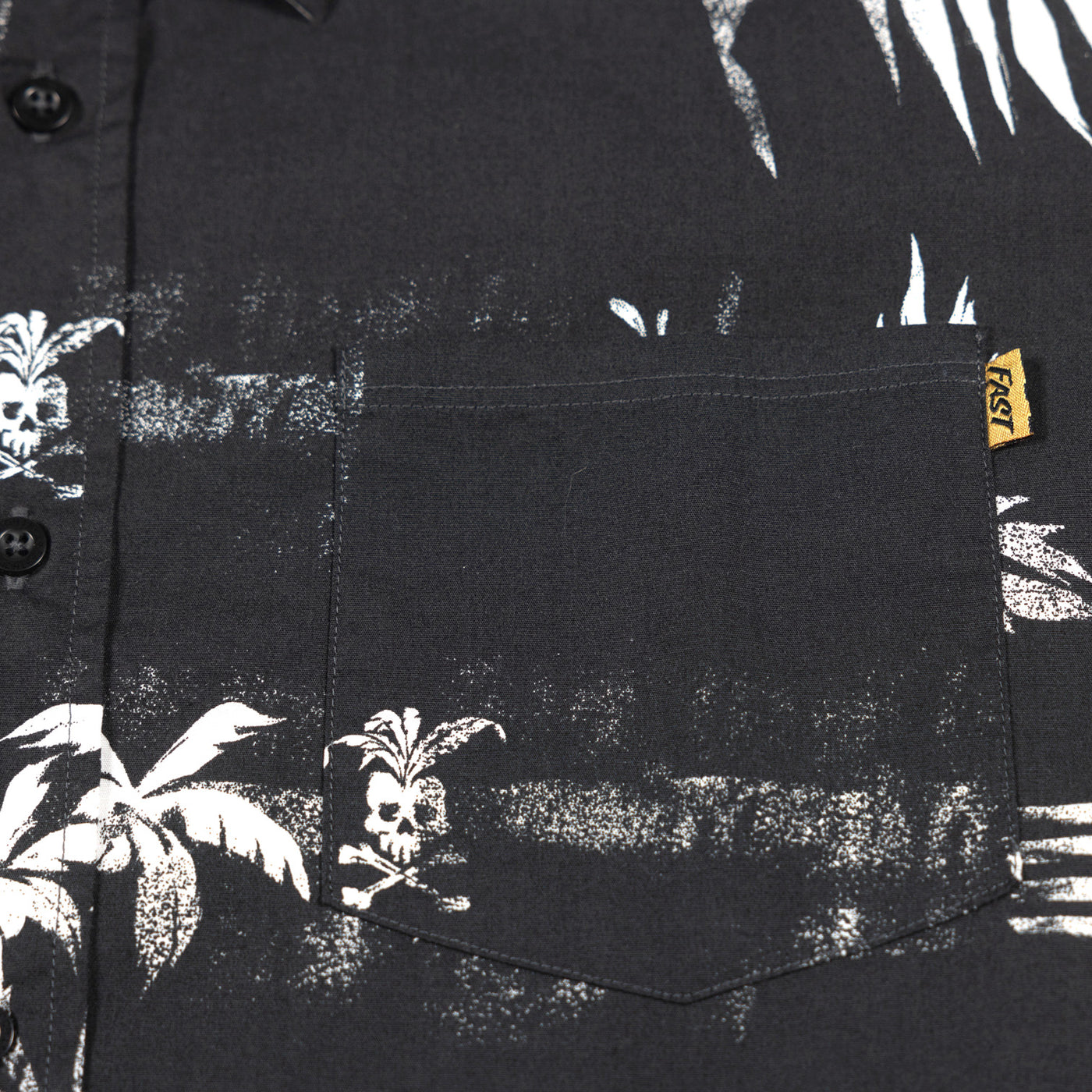 Fasthouse Alani Button Up Shirt Black - Close-Up of Chest Pocket