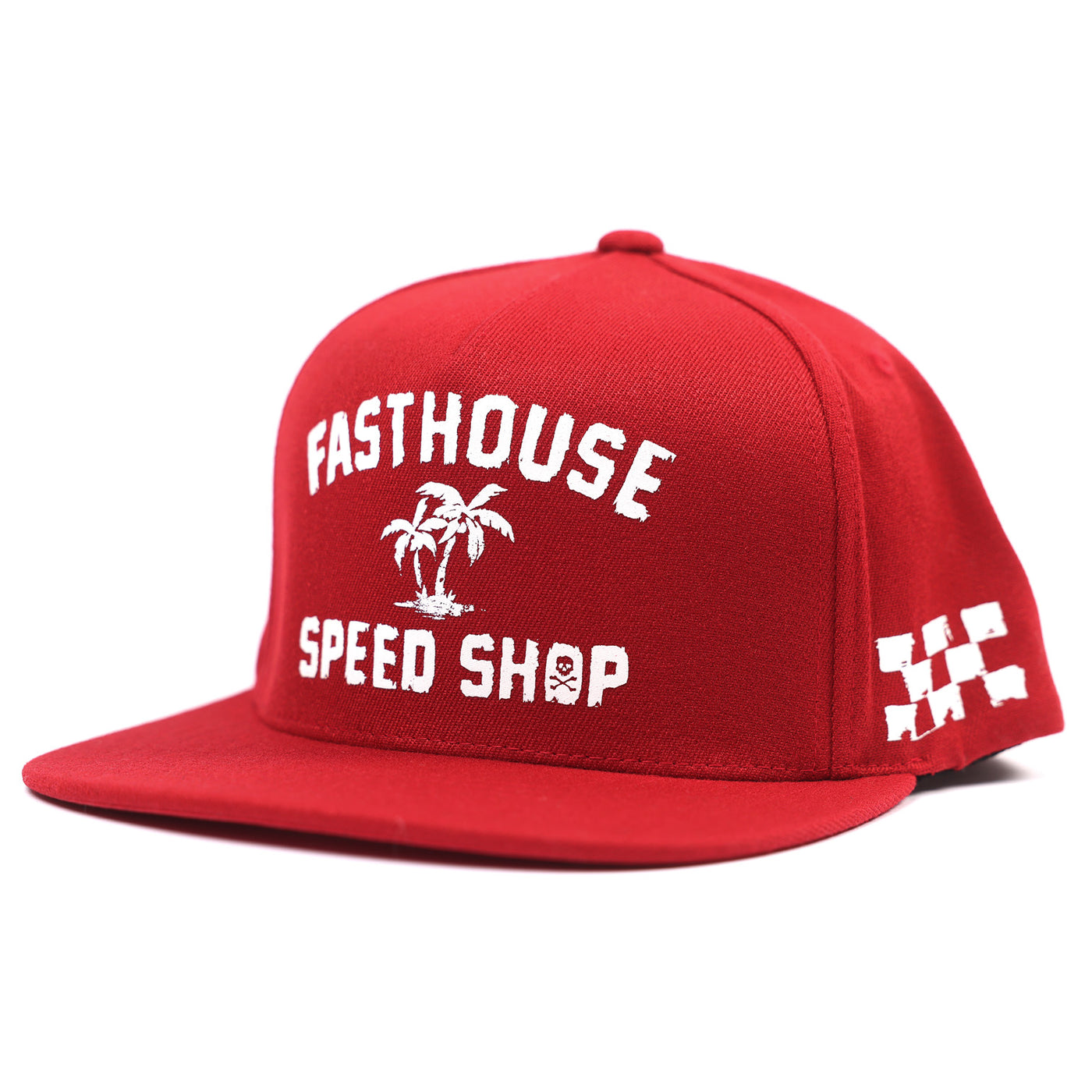 Fasthouse Alkyd Hat Red - Front Side View