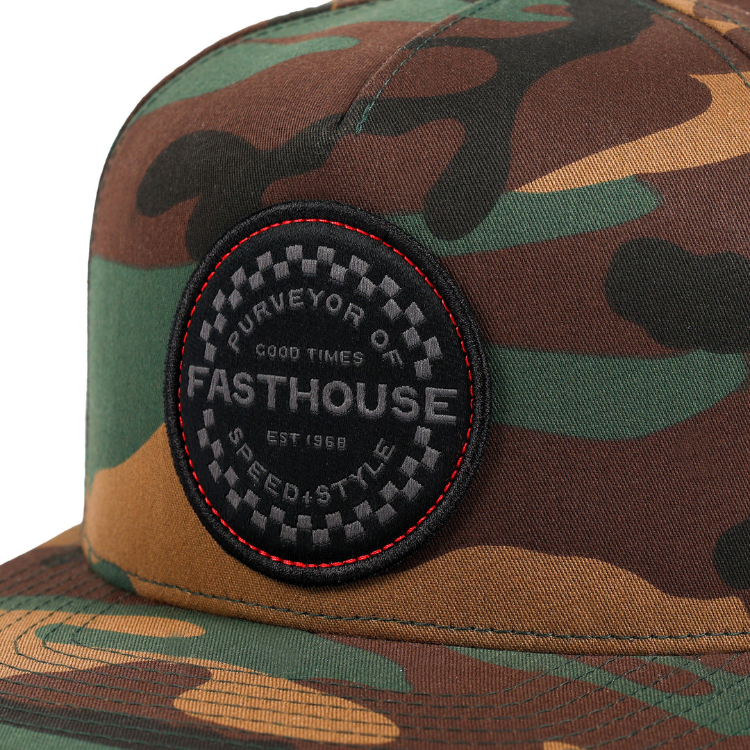 Fasthouse Anchor Hat Camo - Close-Up of Front Graphic Patch