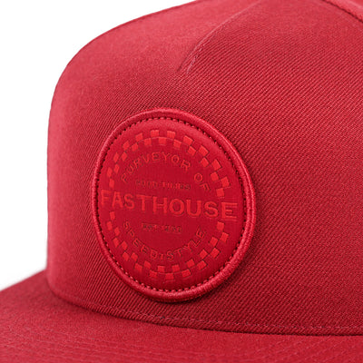 Fasthouse Anchor Hat Maroon - Close-Up of Front Graphic Patch