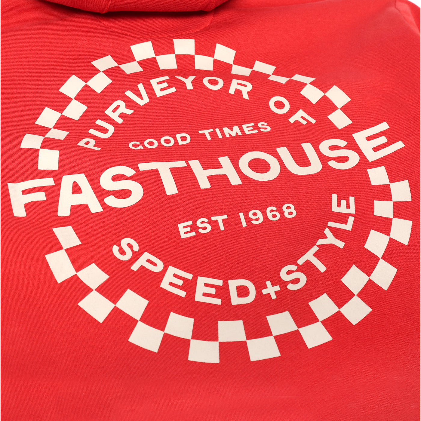 Fasthouse Anchor Hooded Pullover Red - Close-Up of Graphic on Back