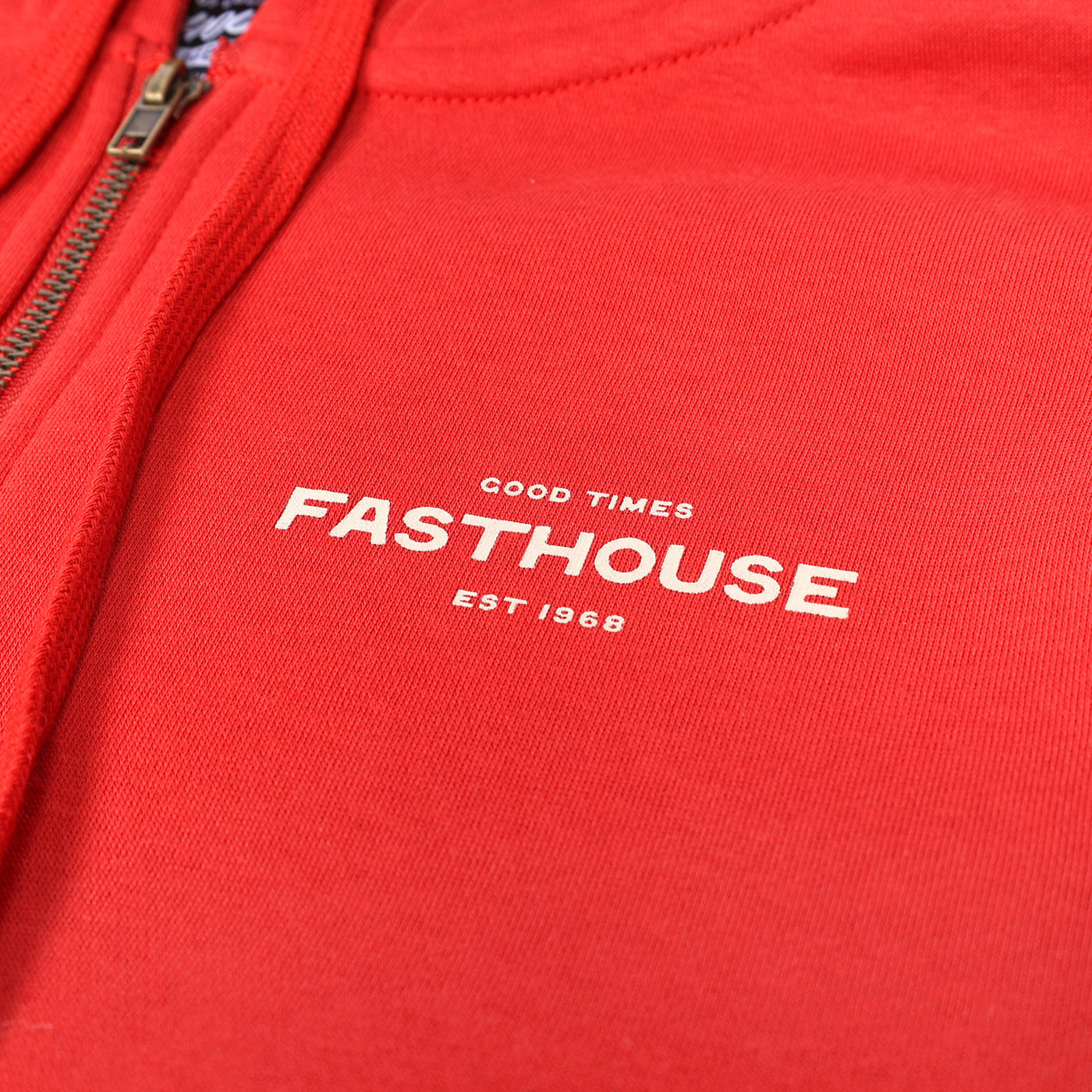 Fasthouse Anchor Hooded Pullover Red - Close-Up of Graphic on Front