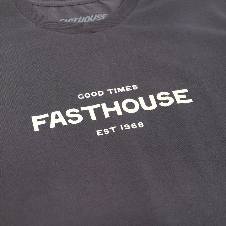 Fasthouse Anchor SS Tee Graphite Black - Close-Up of Graphic on Front