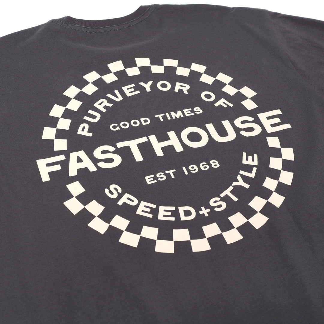 Fasthouse Anchor SS Tee Graphite Black - Close-Up of Graphic on Back