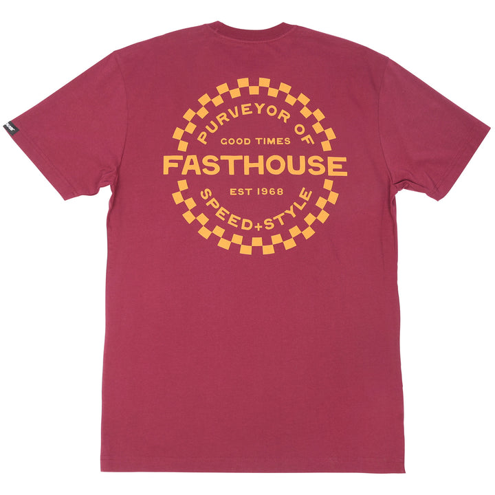 Fasthouse Anchor SS Tee Maroon - Rear View