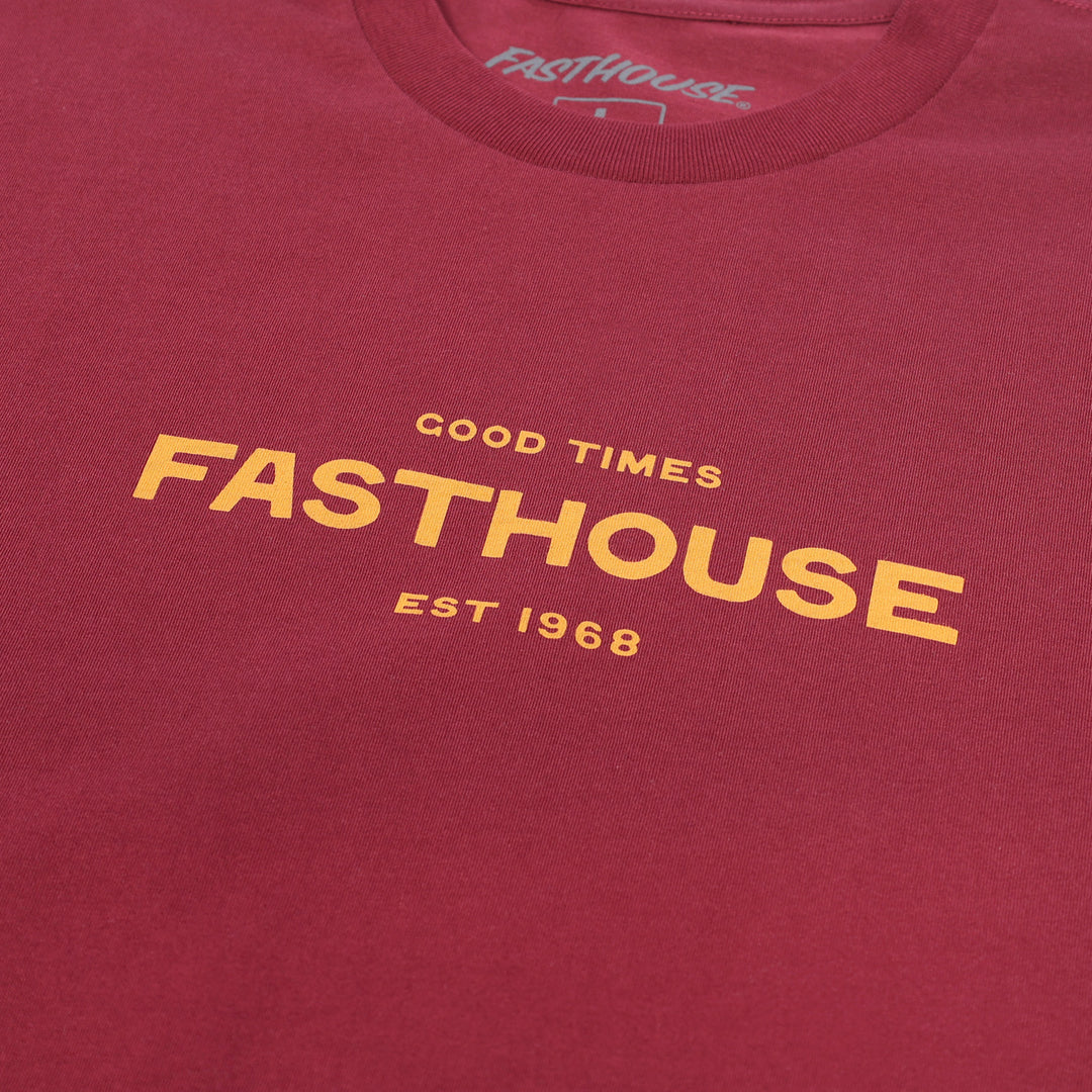 Fasthouse Anchor SS Tee Maroon - Close-Up of Graphic on Front
