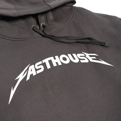 Fasthouse Arise Hooded Pullover Black - Close-Up of Graphic on Front