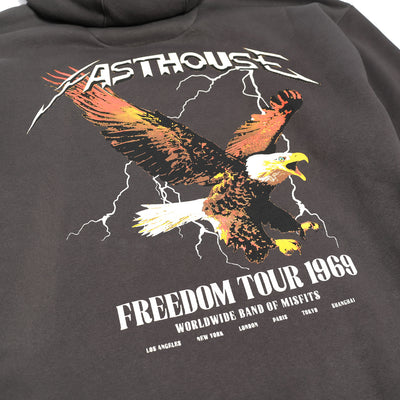 Fasthouse Arise Hooded Pullover Black - Close-Up of Graphic on Back