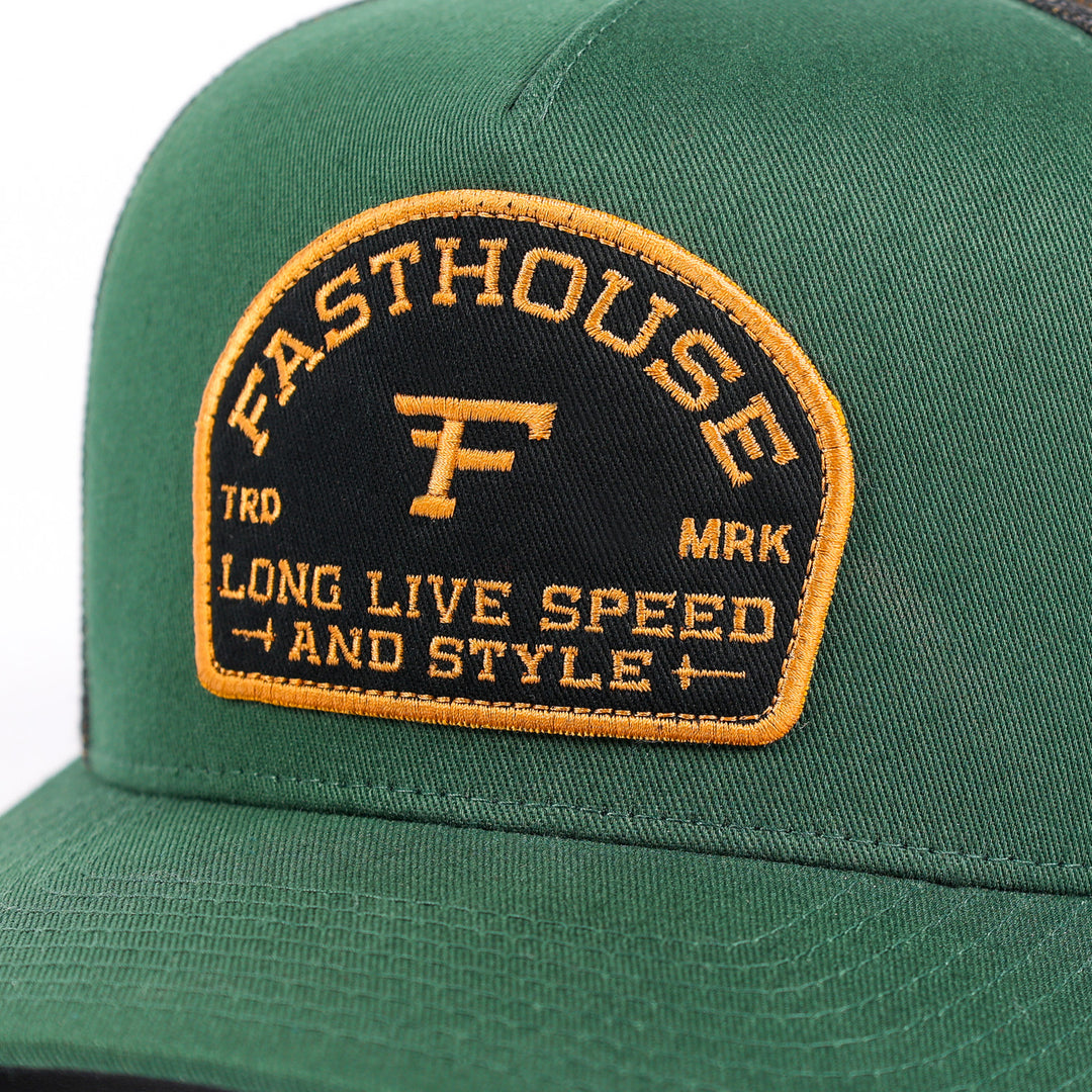 Fasthouse Arthur Hat Green - Close-Up of Front Graphic Patch
