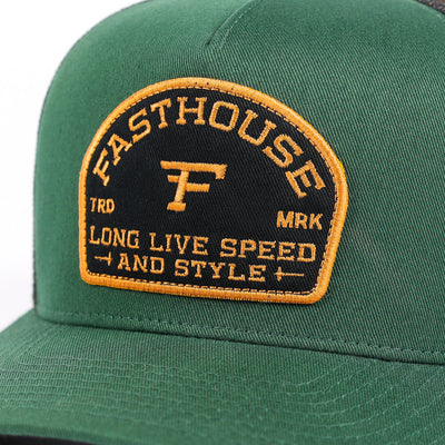 Fasthouse Arthur Hat Green - Close-Up of Front Graphic Patch