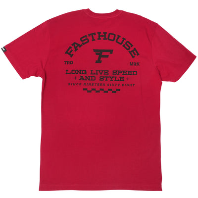 Fasthouse Arthur SS Tee Cardinal - Rear View